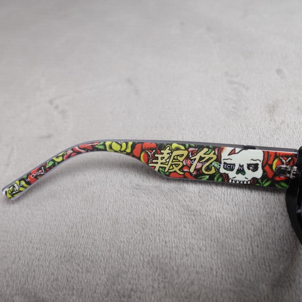 Ed Hardy Ed Kabuki Sunglasses Black UV400 Eternal Love NEW - Picture 16 of 16